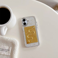 Nouvelle coque de téléphone portable en silicone TPU pour femmes, style coréen scintillant, serpent doré, Nouvel An chinois, pour iPhone 17 Pro Max 16 15 14