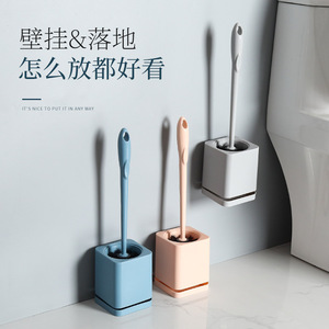 Toilet <b>Brush</b> With Long Handle Durable <b>Round</b> <b>Brush</b> For Bathroom Cleaning Gray Color Ergonomic Design - Product Image 4