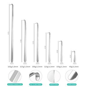 Cuillère à chaussures large à long manche en métal de qualité supérieure en acier inoxydable aide à la chaussure corne de chaussure avec logo personnalisé - Product Image 3