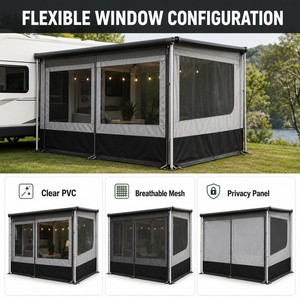 Cabine <span class=keywords><strong>d</strong></span>'intimité personnalisée pour <span class=keywords><strong>auvent</strong></span> de camping-car, enclos pour <span class=keywords><strong>caravane</strong></span>, fabrication OEM en petites séries - Product Image 4