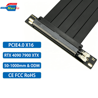 Câble Riser PCIe 4.0 Haute Vitesse X16 Gen4 pour Extension GPU RTX 4090 4080 RX 7900 XTX 64 Go/s Entièrement Compatible en Arrière-Vie (3.0)