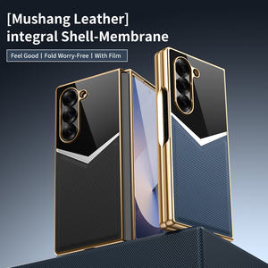 Funda de cuero galvanizada de gama alta para <span class=keywords><strong>Samsung</strong></span> FOLD7 funda para teléfono móvil Jazz anticaída simple FOLD6 funda protectora - Product Image 4