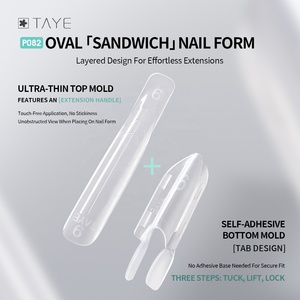 120 Pz Formine Dual Form Trasparenti a Copertura Totale per Ricostruzione Unghie Veloce in <span class=keywords><strong>Gel</strong></span>, <span class=keywords><strong>Tips</strong></span> per Allungamento Unghie con Polygel - Product Image 2