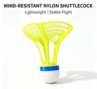Volant de badminton en nylon résistant au vent, durable, vol stable, entraînement en extérieur, vente en gros, logo personnalisé, OEM