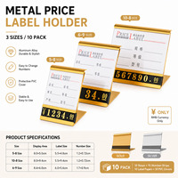 Support de présentation de vêtements de luxe amovible en alliage d'aluminium doré personnalisé pour comptoir de magasin de bijoux, plaque nominative de bureau