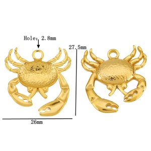 Dijes de Cangrejo de Acero Inoxidable en Varios Tamaños, Accesorios de Joyería DIY, Colgantes Unisex de Moda - Product Image 2