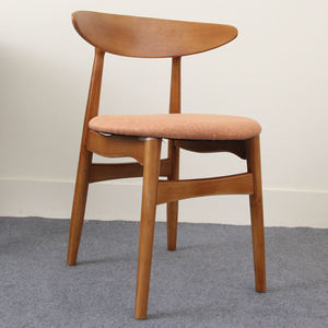 Silla de Comedor de Madera Maciza con Asiento Acolchado, Silla Lateral Moderna de Madera para Comedor, Cocina, Villa - Product Image 3