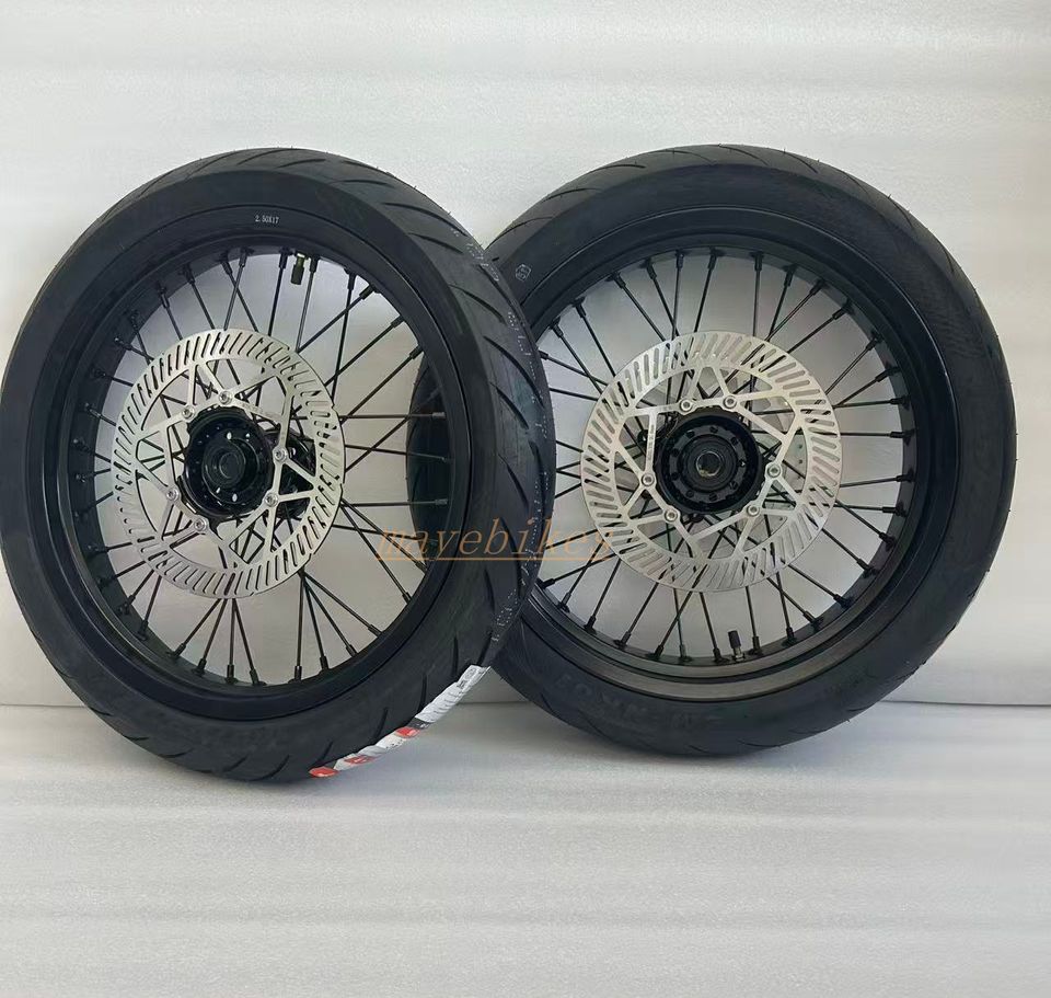 17 Inch Ultra Bee Supermoto Rims with Tires with Sprocket and Disc ...