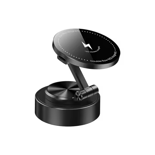 Universal Vacuum Magnetic Suction Wireless Charge Car Phone Holder 360° Rotatable Foldable Phone Mount Gym Holder