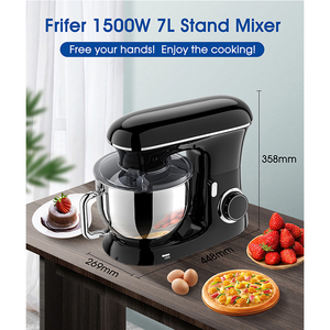 Batidora Eléctrica de Pedestal de 2000W con Tazón de Mezcla de Acero Inoxidable de 6.5L, Procesador de Alimentos Multifuncional de Cocina, Batidora de Harina de 6 Velocidades - Product Image 6