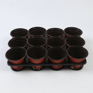 Black Round Pot Tray <b>Plastic</b> Base With Drainage Holes For Succulent Planters Modular Floor Standing - Product Image 2
