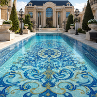 Mosaïque en verre pour piscine, mosaïque artisanale pour le sol de la piscine, design moderne, convient aux piscines, spas et salles de sport