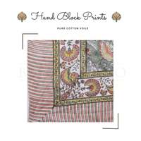Sarung Katun Premium Cetak Blok Tangan untuk Wanita, Penutup Bikini Ringan, Pakaian Pantai & Resor Musim Panas