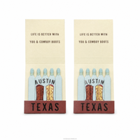 Allumettes personnalisées imprimées avec motif de bottes de cowboy western, allumettes personnalisées pour mariage, livrets d'allumettes personnalisés