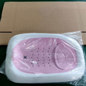 Douche de sécurité en plastique pliable, <span class=keywords><strong>baignoire</strong></span> pour bébé, <span class=keywords><strong>baignoire</strong></span> pour nouveau-né sensible à la température <span class=keywords><strong>avec</strong></span> support de bain pour bébé au toucher doux - Product Image 2