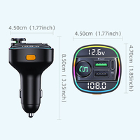 Émetteur FM Bluetooth 5.3 Mains Libres pour Voiture Modulateur Lecteur MP3 Charge Rapide USB 22.5W Kit Voiture Adaptateur Radio