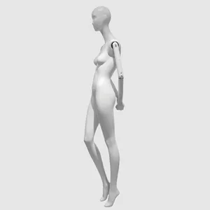 Custom Clothing Shop FRP Window Display Full Body Standing Realistic Mannequins Female With Glass Base