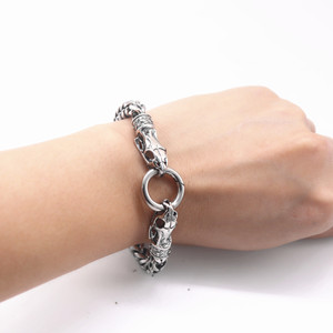 ยูนิคสร้อยข้อมือโซ่เงินทิเบตดีไซน์หัวมังกรของขวัญเครื่องประดับสำหรับทั้งชายและหญิง - Product Image 3