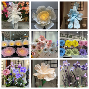 LEDA Wedding Events Parties Decorations Giant <b>Flower</b> Colorful Large-branch Organza <b>Flower</b> Clusters - Product Image 5