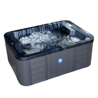 Baignoire Spa Autoportante Moderne en Acrylique Zevana avec Contrôle GECKO, 10 Jets, Fonctions Hydromassage et Bain de Remous pour 3 Personnes