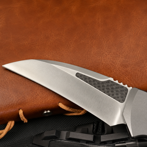 Cuchillo Plegable de Acero D2 de Alta Calidad, Mango de Aluminio y Fibra de Carbono, Cuchillo Táctico de Supervivencia para Camping, Cuchillo de Bolsillo, Herramienta EDC, Regalo - Product Image 4