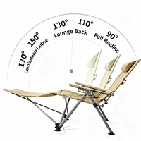 Chaise longue pliante moderne d'extérieur à 5 positions avec repose-pieds et appui-tête amovibles, robuste et inclinable, mobilier d'extérieur portable pour