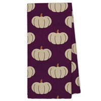 Serviettes de cuisine imprimées citrouille d'automne violettes, séchage rapide, mignonnes, pour la salle de bain et la cuisine