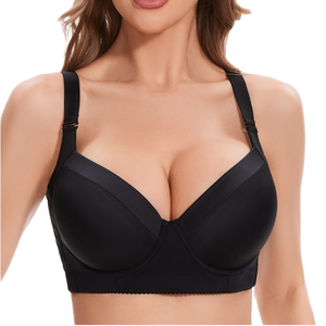 Plus Size Push up Bra Wireless Large Cup Back Fat Smoothing Cotton Lining Deep Cup Supportive Seamless Bra for Women Factory