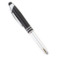 Stylo bille 3-en-1 personnalisé avec lumière LED et pointe de 1,0 mm, en métal écologique pour publicité avec logo sur mesure