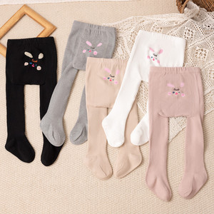 Leggings pour bébé et enfant, doublés polaire, épais, imprimé lapin, chauds, doux et extensibles, directement de l'usine - Product Image 2
