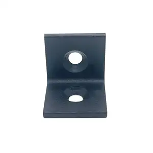 ขายส่งสีดําElectrophoresisเหล็กคาร์บอนLรูปร่างมุมขวาBraceสําหรับ3030 Seriesสล็อต6มม.โปรไฟล์อลูมิเนียม - Product Image 3