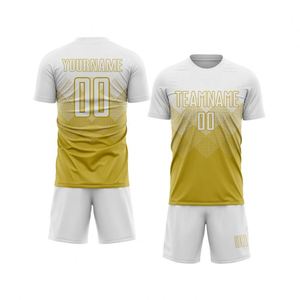 Conjunto de Uniforme de Fútbol Blanco Dorado, Camiseta y Pantalones Cortos, Ligero y de Alto Rendimiento para Entrenamiento de Equipo y Partidos de Liga - Product Image 1