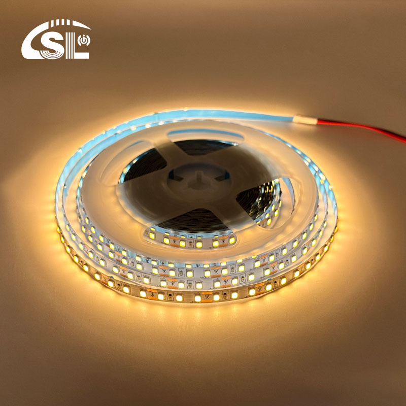 12V 8mm 120LEDs 3000K Warm White High Brightness SMD2835 IP65 CRI80 LED Strip Light with Remote Control for Indoor Decoration