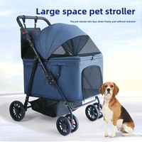 Poussette pliable pour animaux de compagnie, grande capacité, pour chiens et chats de petite et moyenne taille, transport extérieur, modèle W788