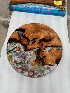 Protezione ambientale rotonda massello legno noce mobili per la casa ristorante interno fiume cucina resina epossidica tavolo da pranzo - Product Image 6