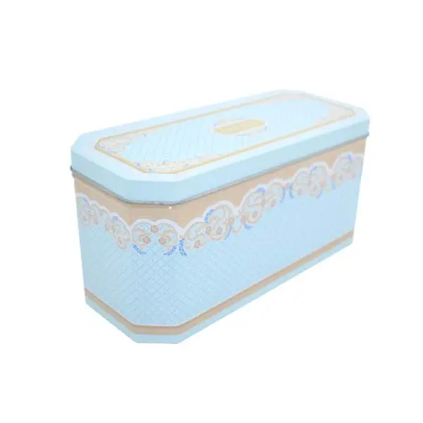 Cadeau de Noël Boîte en fer blanc Conteneur Recyclable En Gros Personnalisé De Qualité Alimentaire Personnalisé Rectangulaire En Métal Boîte De Bonbons Boîte De Gâteau CMJN 0.23mm