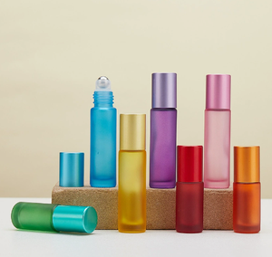 Premium Frosted Glass Roller Bottle 10ml Colorful Essential Oil Bottle Perfume Roller Ball Container Custom Logo Private Label - Product Image 2
