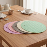 Tapis de cuisine antidérapant résistant à la chaleur en silicone et sous-verre de forme circulaire de 19,5 cm de diamètre