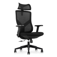 Chaise de bureau pivotante réglable en hauteur avec appui-tête réglable + dossier en maille respirante + cadre en acier + roulettes