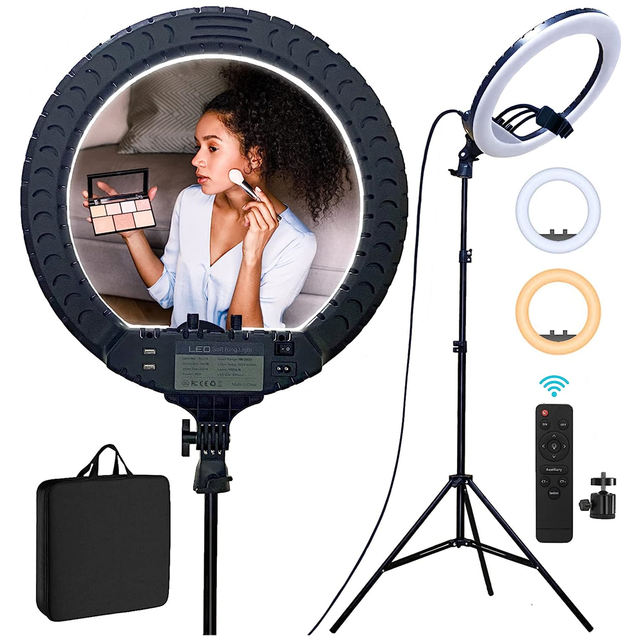 Ring Light 14 18 Inch LED Adjustable Color Temperature Plastic Fill Light for Makeup Photography Video Live Studio