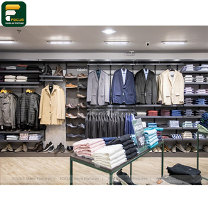 Modern Contemporary Fashion Store Display Rack Apparel Rail Wall Panel Reception Counter Fixture - Product Image 3