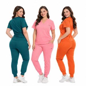 Hospital Nurse Uniform Scrubs Jacket Zipper Medical Nursing Workwear Set Healthcare Clinic Beauty Salon Staff Wholesale Supply - Product Image 2
