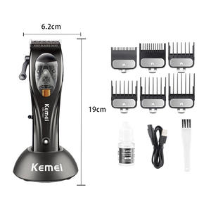 Tondeuse à cheveux sans fil Kemei Km 1540, tondeuse électrique professionnelle avec écran numérique et base de charge pour usage en salon - Product Image 1