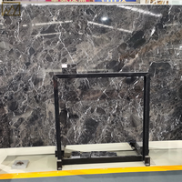 Colonne personnalisée en marbre onyx gris KINGS-WING, dalle grise pour escalier extérieur, carrelage de sol en marbre pour immeuble de bureaux
