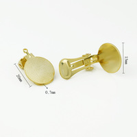 Convertidores de pendientes chapados en oro y latón de 15mm, dorado y plateado de pendiente Clip, Clip de oreja sin perforación, pendientes, hallazgos para hacer DIY