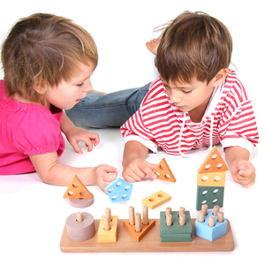 <strong>Wooden</strong> <strong>Shape</strong> Cognition Match <strong>Stacking</strong> Tower <strong>Sorting</strong> DIY Building <strong>Block</strong> <strong>Sets</strong> Kids Game Children Montessori Early Educational Toys - Product Image 4