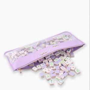Pochette personnalisée légère et résistante à l'eau en PVC brodée pour tuiles de mahjong avec fermeture éclair, cadeau, logo DIY - Product Image 2