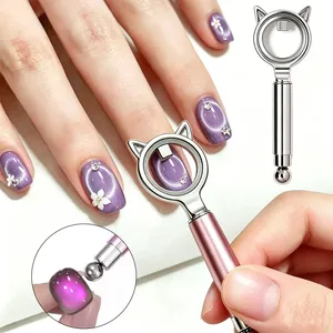 <b>Cat</b> Ear Shape Halo <b>Cat</b> Eye Nail Magnet Strong <b>Ring</b> Magnetic Tool for Glass Bead Side Light Nail Art DIY Magnetic Gel Manicure - Product Image 1
