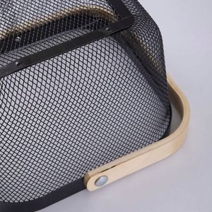 Metal <b>Mesh</b> Steel <b>Basket</b> with Handle Garden <b>Baskets</b> for Gathering Vegetables Square Hanging Storage Shelf Fruit <b>Basket</b> Bin - Product Image 3
