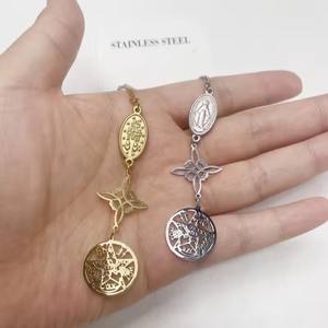 Collana con ciondolo a tripla protezione con nodo da strega pentagramma Tetragrammaton St. Benedict gioielli in acciaio inossidabile amuleto spirituale - Product Image 6